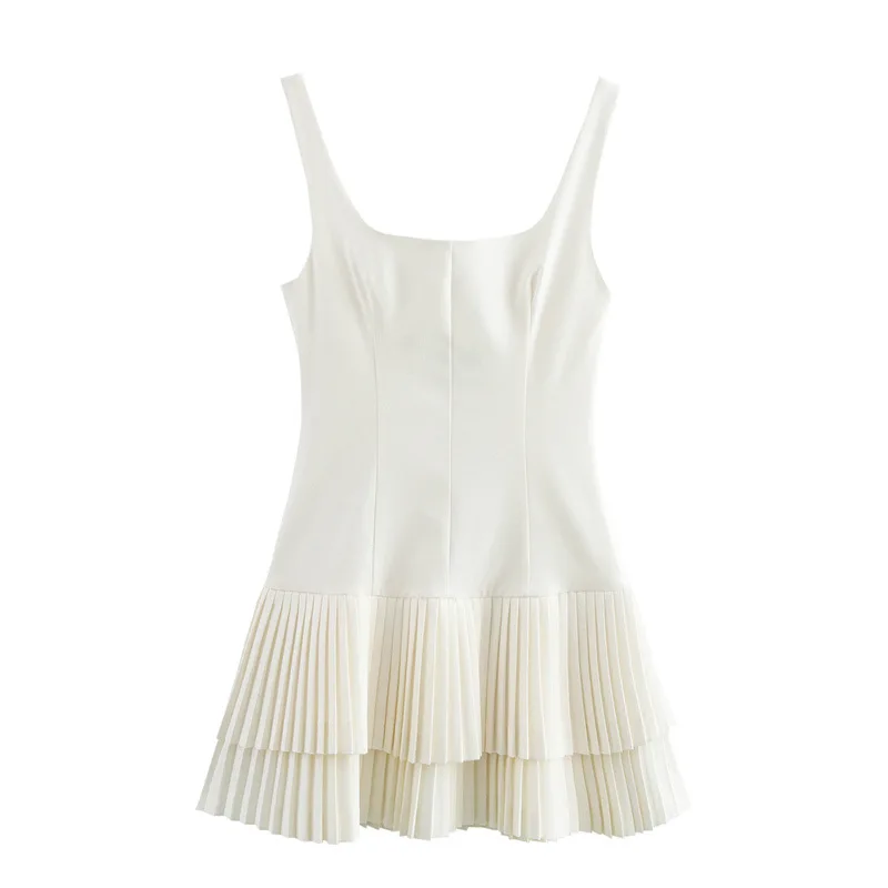 Ropa femenina vestido de mujer 2026 Primavera y novedad de verano vestido mono plisado ancho sin mangas a la moda para mujer Mini vestidos