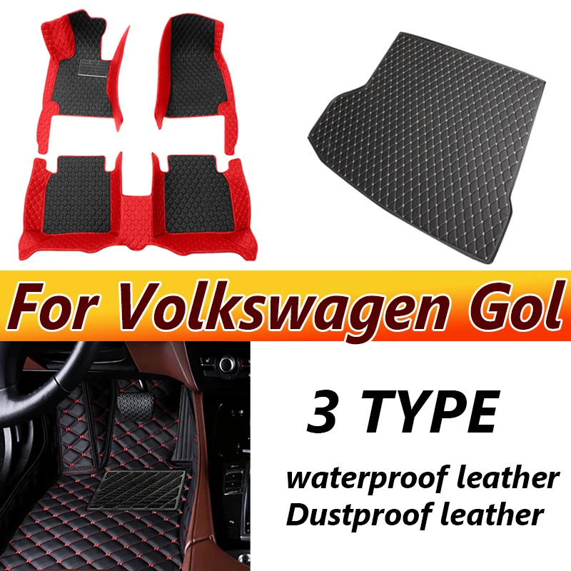 Car Floor Mat For Volkswagen Gol G3 2000 2001 2002 2003 2004 4 Doors Diamond Leather Luxury Woman Foot Pad Auto Carpet Accessory