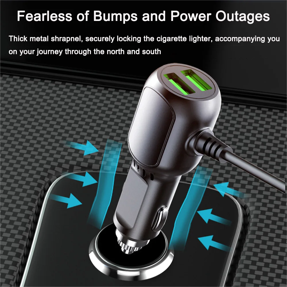 

QC3.0 Зарядный провод, линия снижения напряжения, быстрая зарядка, USB автомобильное зарядное устройство, прикуриватель для вождения, рекордер, шнур питания