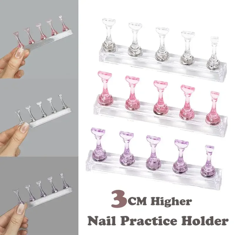 Magnetic Acrylic Nail Display Stand False Nails Press On Nail Holder Manicure Nail Rack Nail Training Painting For Beginners DIY