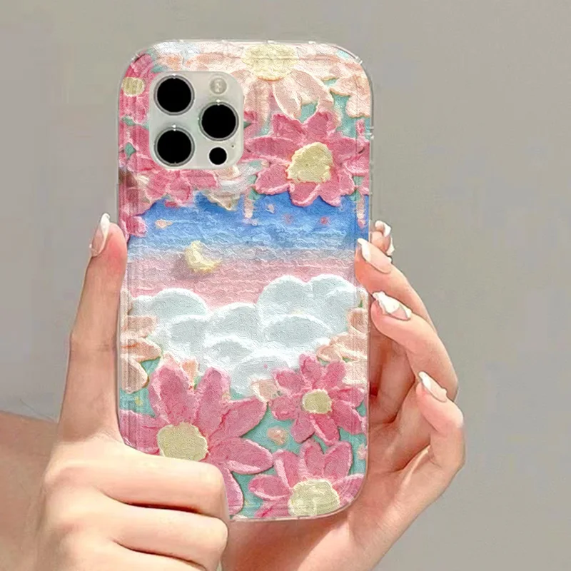 Silicone Phone Case for iPhone 11 Case funda iPhone 15 14 13 12 Pro Max XR XS X 6 7 8 Plus SE 2020 Soft Oil Painting Art Cover