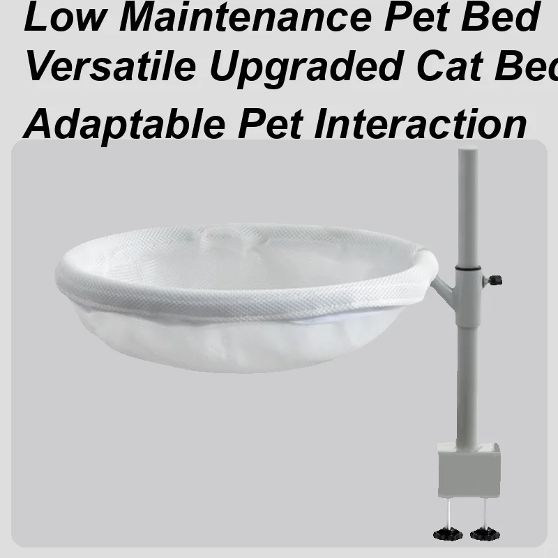 

Cat Desk Bed Desk Mounted Cat Bed Hammock 360 Rotating Nest Pet Supplies with Removable Washable Cover Modern Decor for Home