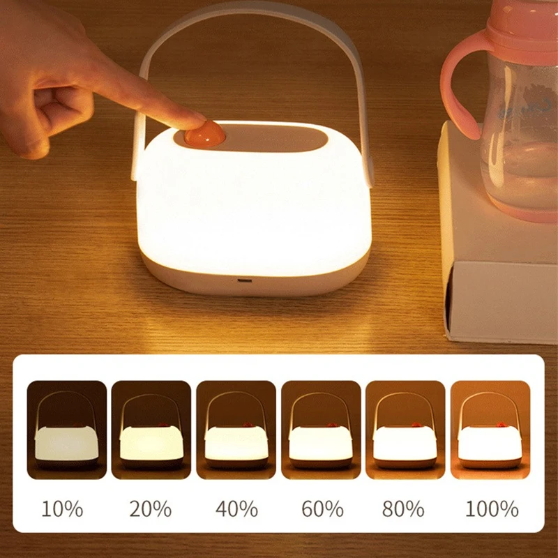 Bedside Lamp Convenient Operation Knob Key Type-c Charging Strong Battery Life Portable Lighting Led Brightness Adjustable
