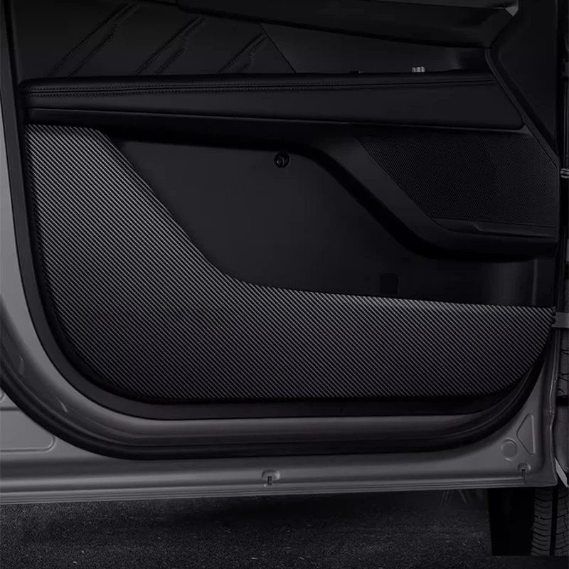 

For GWM KINGKONG POER 2022-2026 Car Door Anti Kick Pad Carbon Fiber Leather Texture Anti Dirt Protective Sticker Auto Accessory