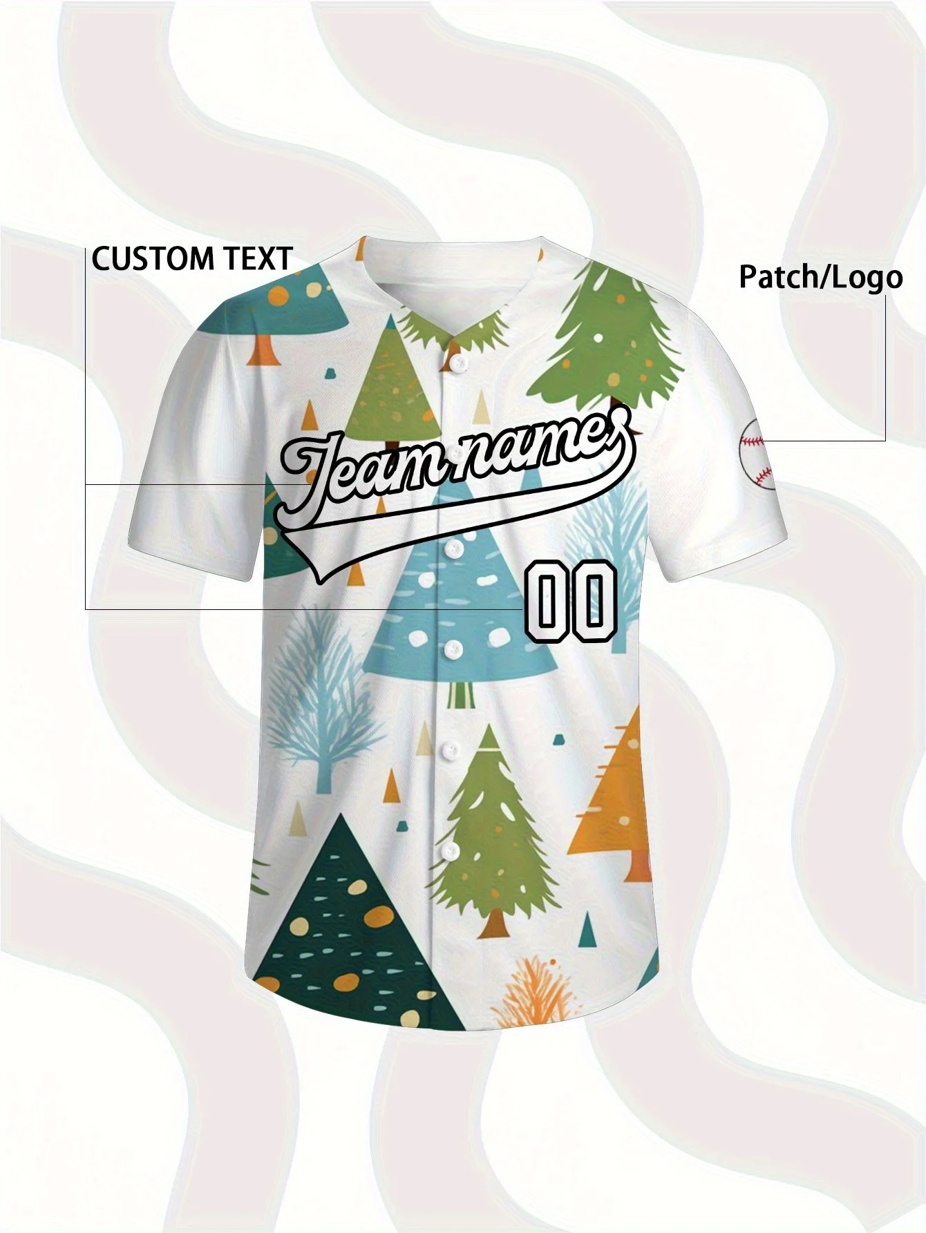 

Custom Camo Baseball Jersey Mens Personalized Team Name Number Button Shirt Breathable Sports Uniform To