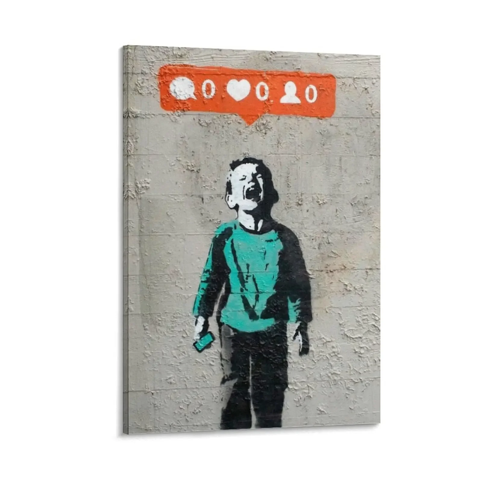 

NO LIKES, Banksy Canvas Painting art mural decorative wall canvases room decorations for girls house decorations