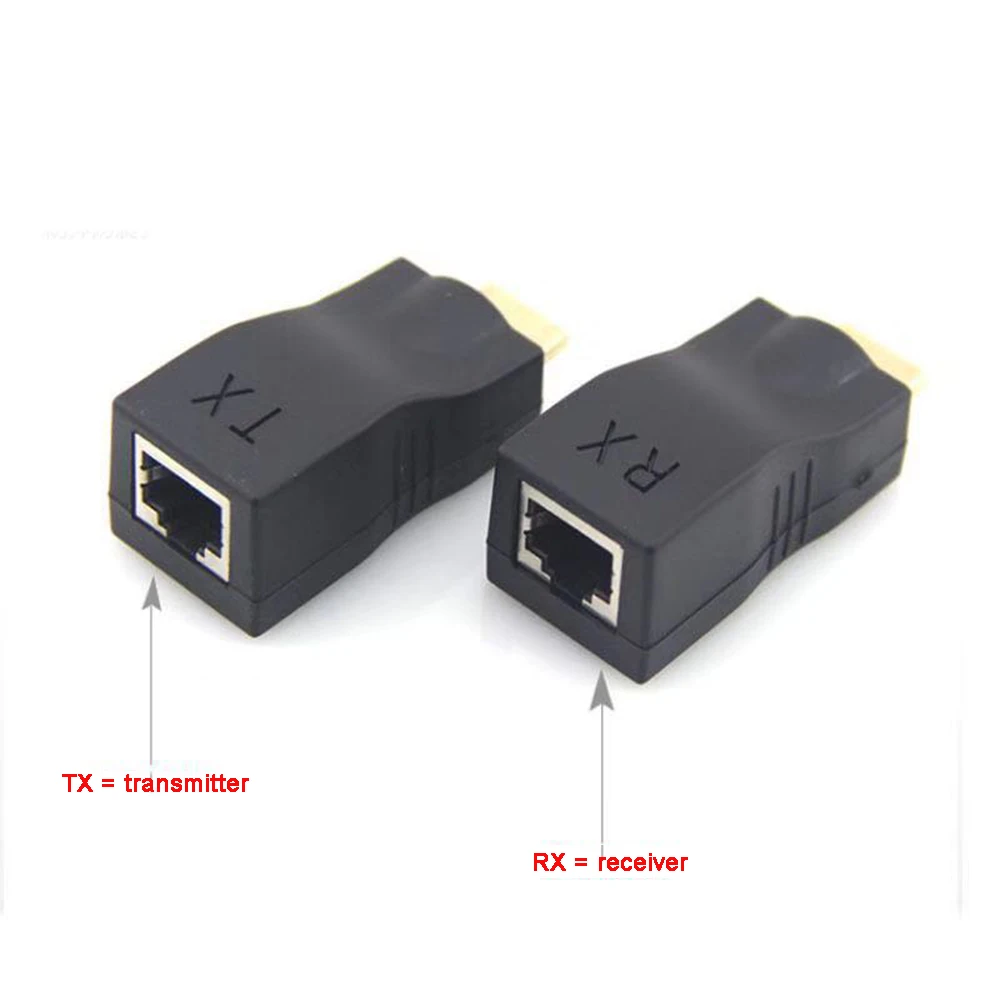 Przedłużacz zgodny z HDMI Porty HD RJ45 Sieć LAN HD 4K * 2K 1080P Przedłużacz 30m przez CAT5e/6 UTP LAN Kabel Ethernet do HDTV