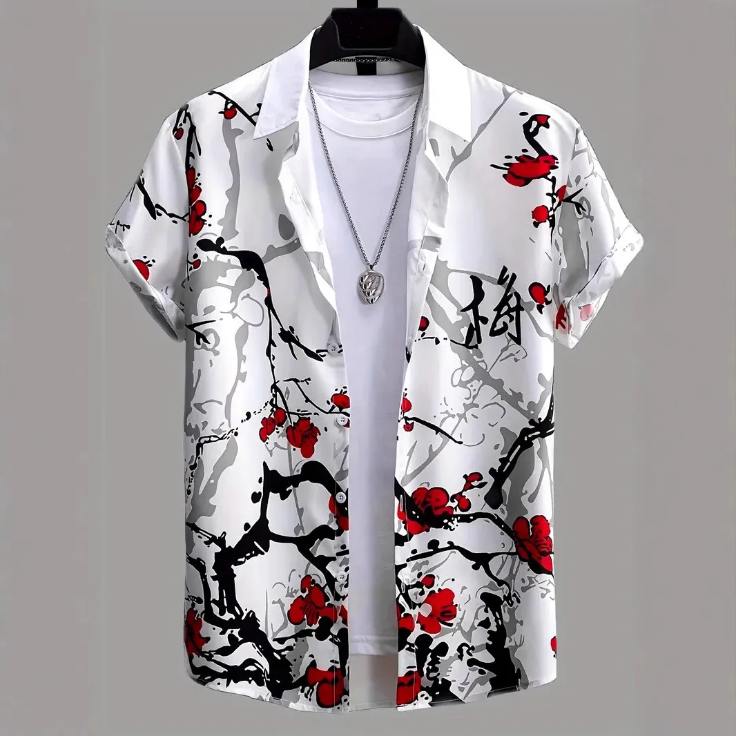 

Summer 3D Graffiti Floral Print Shirt Fashion Casual Business Hawaiian Shirt Men Women Vacation Button-down Shirt Ropa De Hombre