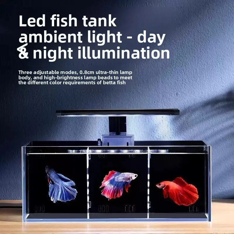 Multi-format Modular Partition Aquarium System Self-cleaning Glass Fish Tank Built-in Filter Small