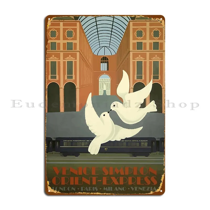 Vintage Venice Poster Orient Express Metal Plaque Poster Plaques Decoration Party Wall Decor Create Tin Sign Poster