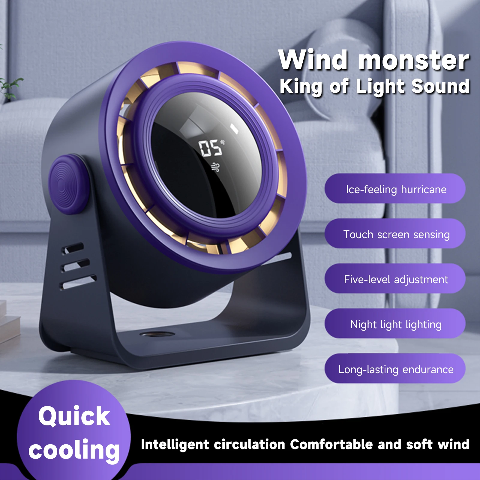 

Новый настольный циркуляционный электрический вентилятор 2025 года, настенный 3-скоростной небольшой вентилятор для домашнего рабочего стола, зарядка через USB, бесшумный турбоэлектрический вентилятор