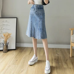 2023 spring summer autumn new fashion casual sexy women Skirt woman female OL long skirt denim skirt Py3008