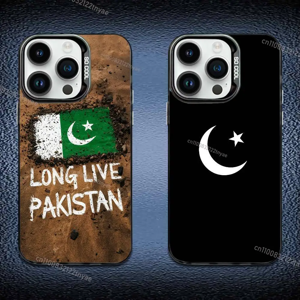 

Pakistan Passport Flag Phone Case IMD Color Silver Shell For IPhone 17,16,15,14,13,12,11 Pro Max Plus Black Cover