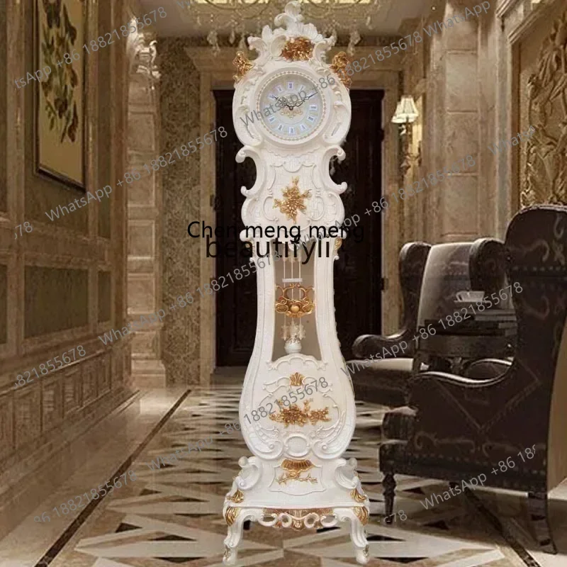 

CXH Standing Grandfather Clock European-Style Mute Creative Clocks Classical Artistic Home Clock Idyllic Vertical Bell