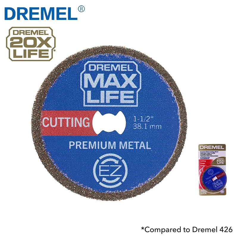 Dremel Max Life Cutting Wheel Disc 0.04 X1.5 X1.5Inches Performance Premium Metal Rotary Tool Grinder Accessories EZ506HP EZ423