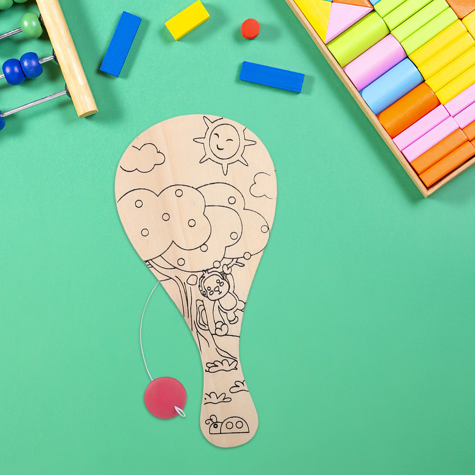 8-teiliges leeres Paddel für Kinder, handbemaltes Holzhandwerk, einfach zu färben, leichtes Material, ideales Spielen im Innen- und Außenbereich