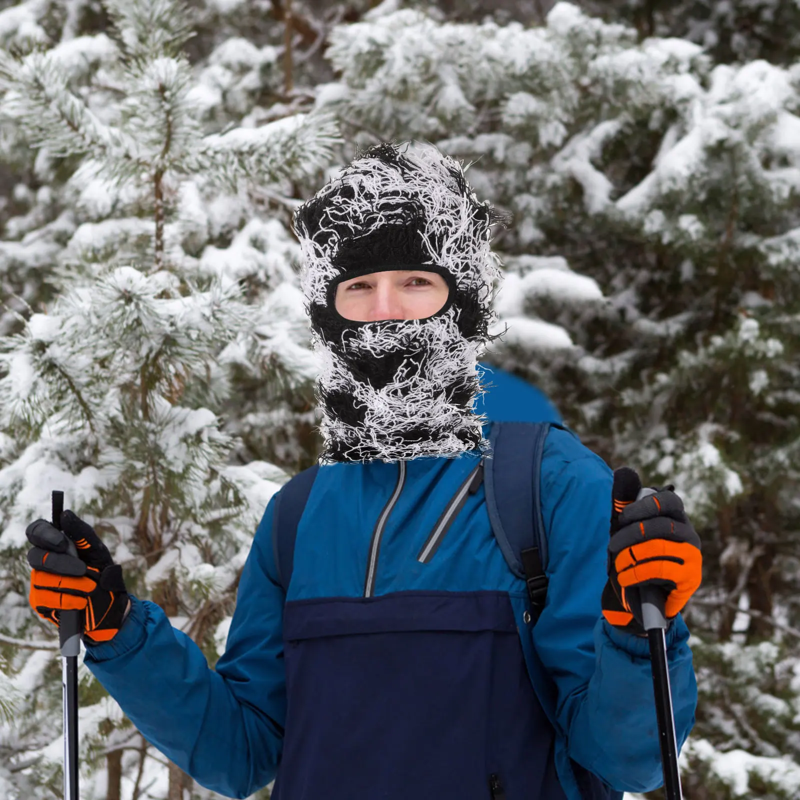 

Warm Balaclava Mask Lightweight Hairy Fuzzy Face Cover Outdoor Sports Headgear Ski Mask Beanie Thermal Clothes Men Black