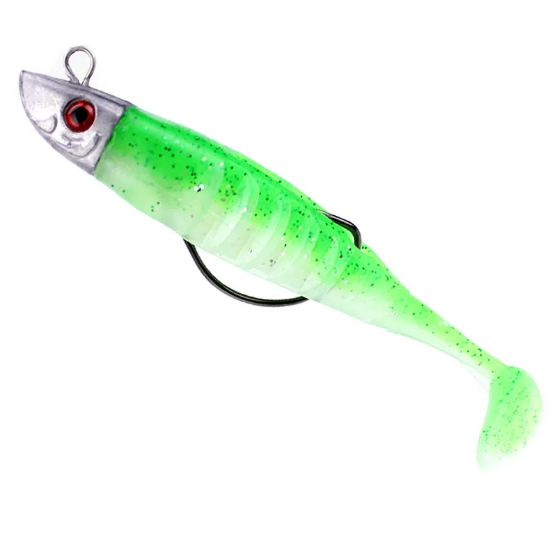 10cm 15.5g 13cm 26g T Tail Soft Lure Jig Head Soft Fishing Lure With Barbed Hook