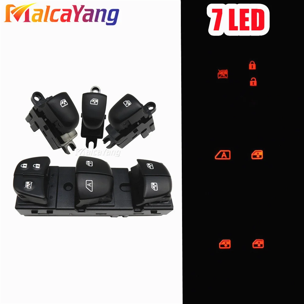 LED power window switch auto master glass lifter button for nissan qashqai j11 X-Trail T32 Murano Z52 Serena C26 C27 accessories