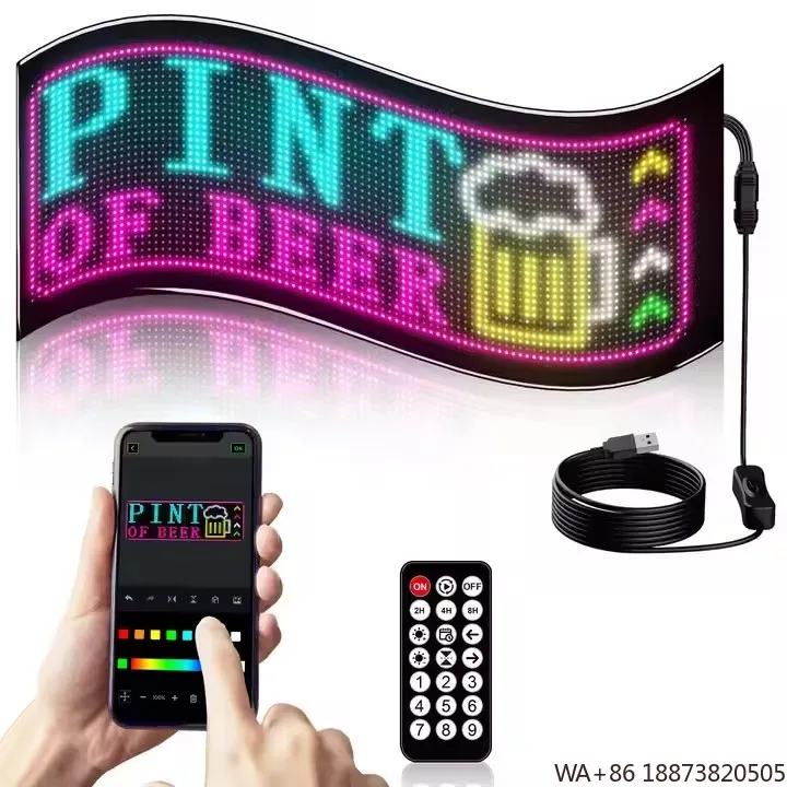 LED 디스플레이 핫 세일 유니버설 데빌스 아이 스마트 카 스티커 플렉시블 스크린 4K 해상도 IP65 방수 POE 전원