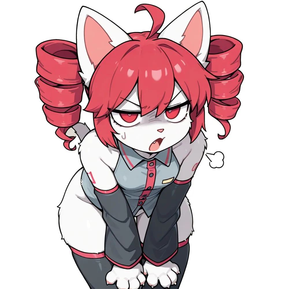 2D Flat Cat Miku Vinyl Car Sticker, 18cm Waterproof Flat 2D Sticker for Cars