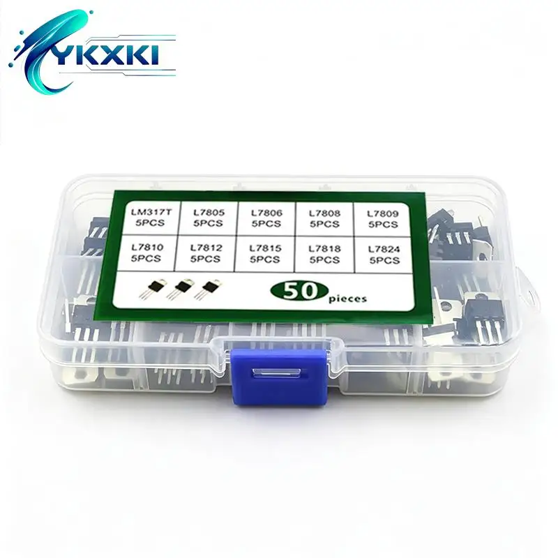 50PCS Voltage Regulator IC kit LM317T L7805CV L7806CV L7808CV L7809CV L7810CV L7812CV L7815CV L7818CV L7824CV TO-220