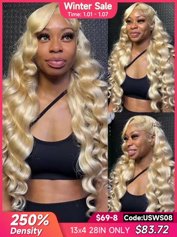 30 40 Inches Real 250% Density Honey Blonde 613 Hd Lace Frontal Wigs 13x4 13x6 360 Brazilian Body Wave Human Hair Wigs for Women