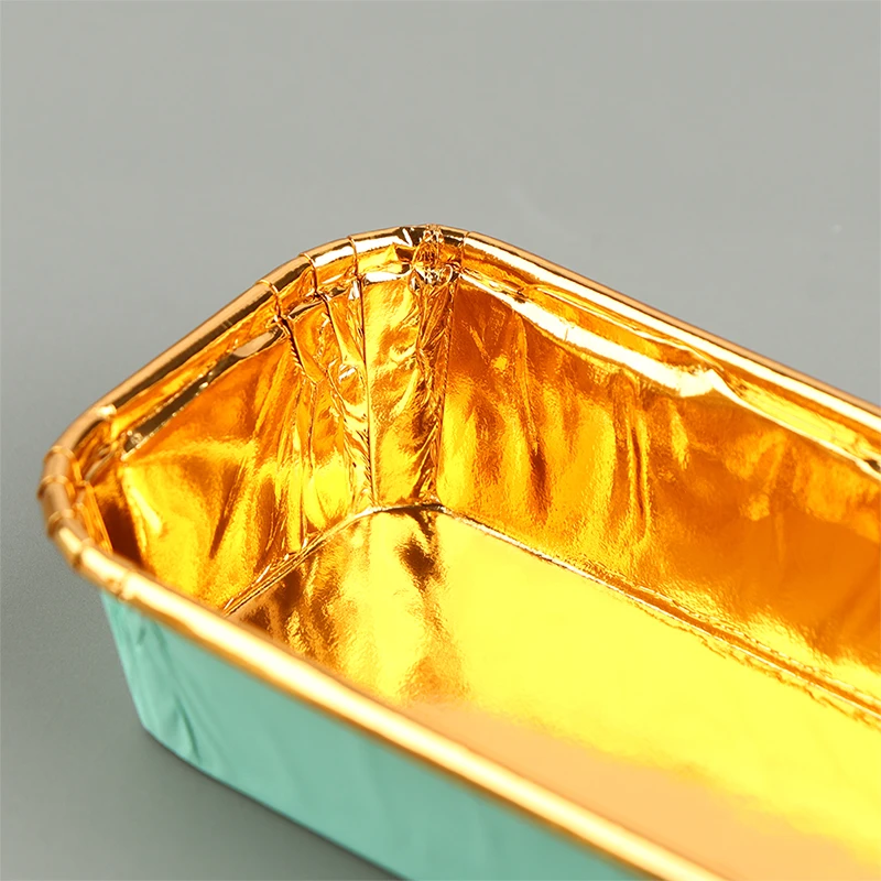 50pcs/set Rectangle Cupcake Tray Case Wedding Party Caissettes Golden Muffin Wrapper Paper Cup Oilproof Cupcake Liner Baking Cup