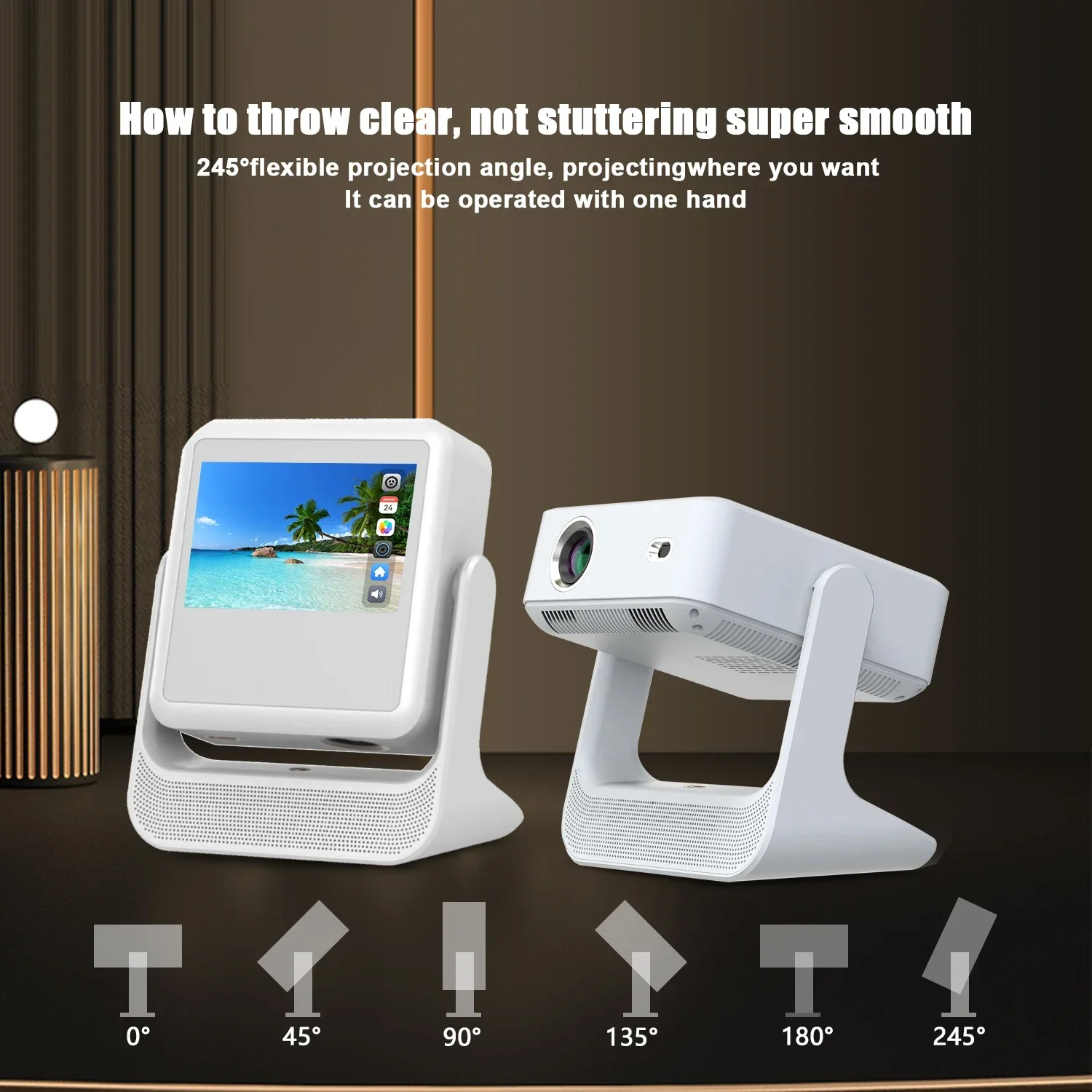 Projector 4K Outdoor Movie Projector HDMI USB with Durable Construction for Various Environments