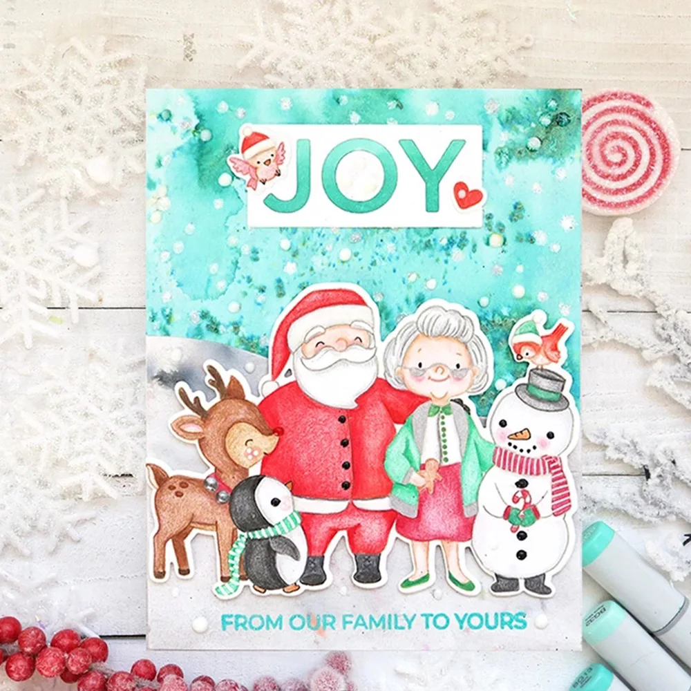 Merry Peace Joy Letter Words Bold Holidays Metal Cutting Dies Stencils Die Cuts for DIY Scrapbooking Album Paper Cards Embossing