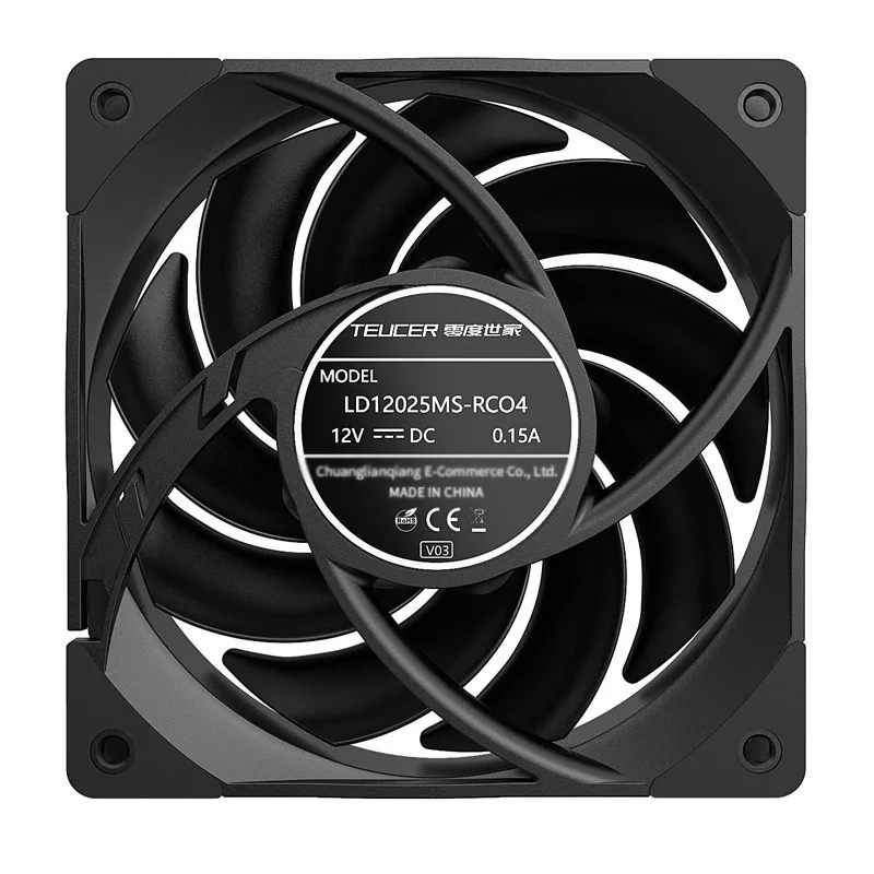 TEUCER-Ventilador do Sistema de Refrigeração do Computador, Cooler da CPU, S-FDB Rolamento, PC Gamer silencioso, 120mm, 4PIN PWM, 2150RPM, 12cm, T30