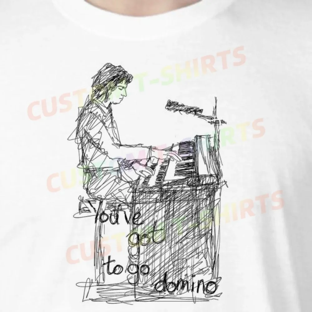 

167 249_Tony_Banks_–_Genesis Fans' comic-style hand-drawn pattern T-shirts for both men and women in summer