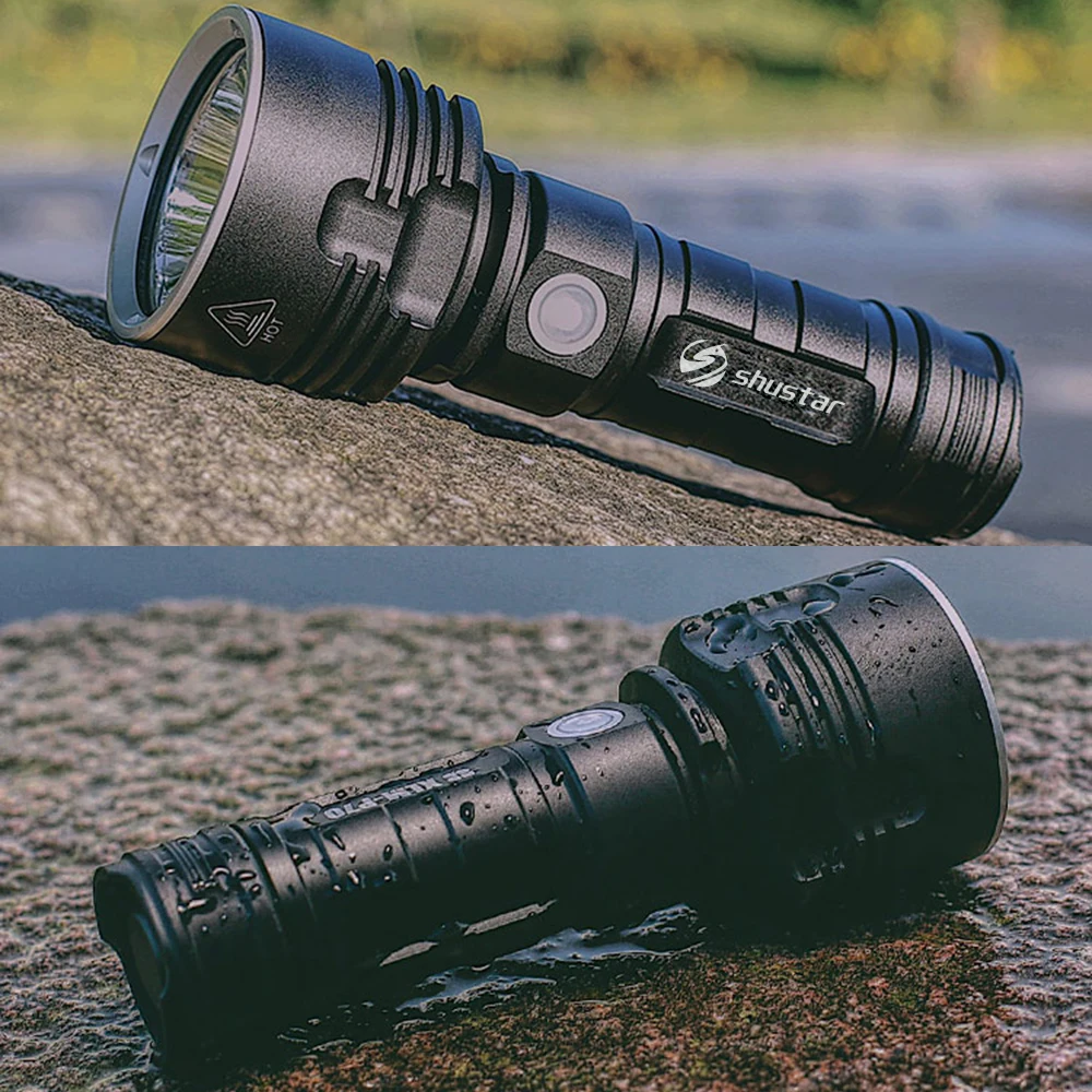 Linterna LED S114, superbrillante con 4 núcleos XHP70.2, farol LED S114, de luz intensa, 4 núcleos XHP70.2, táctica, resistente al agua, perfecto