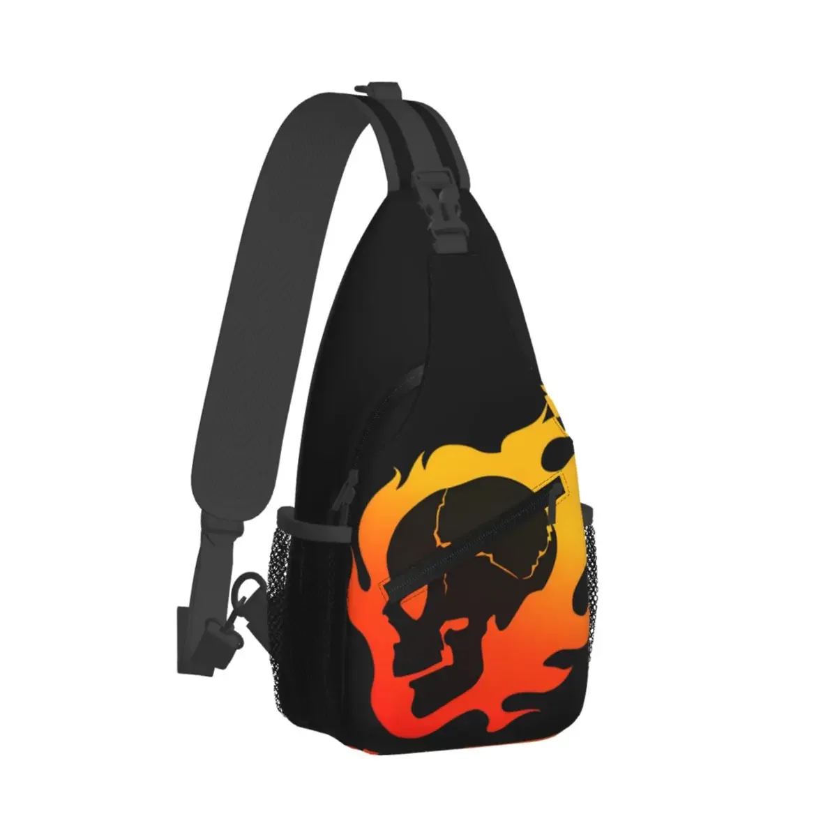 

Persona 4 - Kanji Flaming Skull Sling Bags Chest Crossbody Shoulder Backpack Travel Hiking Daypacks Printed Satchel