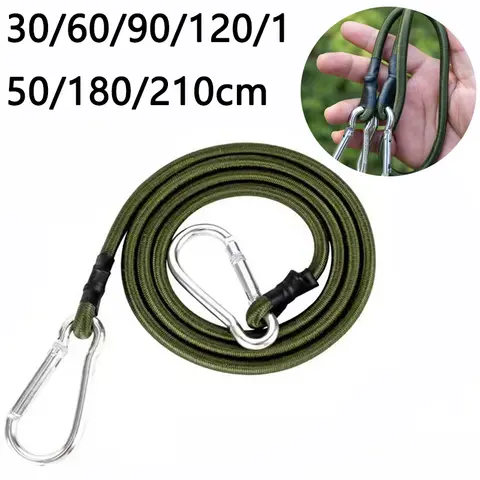 30cm-210cm Outdoor Durable Heavy Duty Elastic Rope 7mm Thick Cargo Strap Luggage Strap Fastener