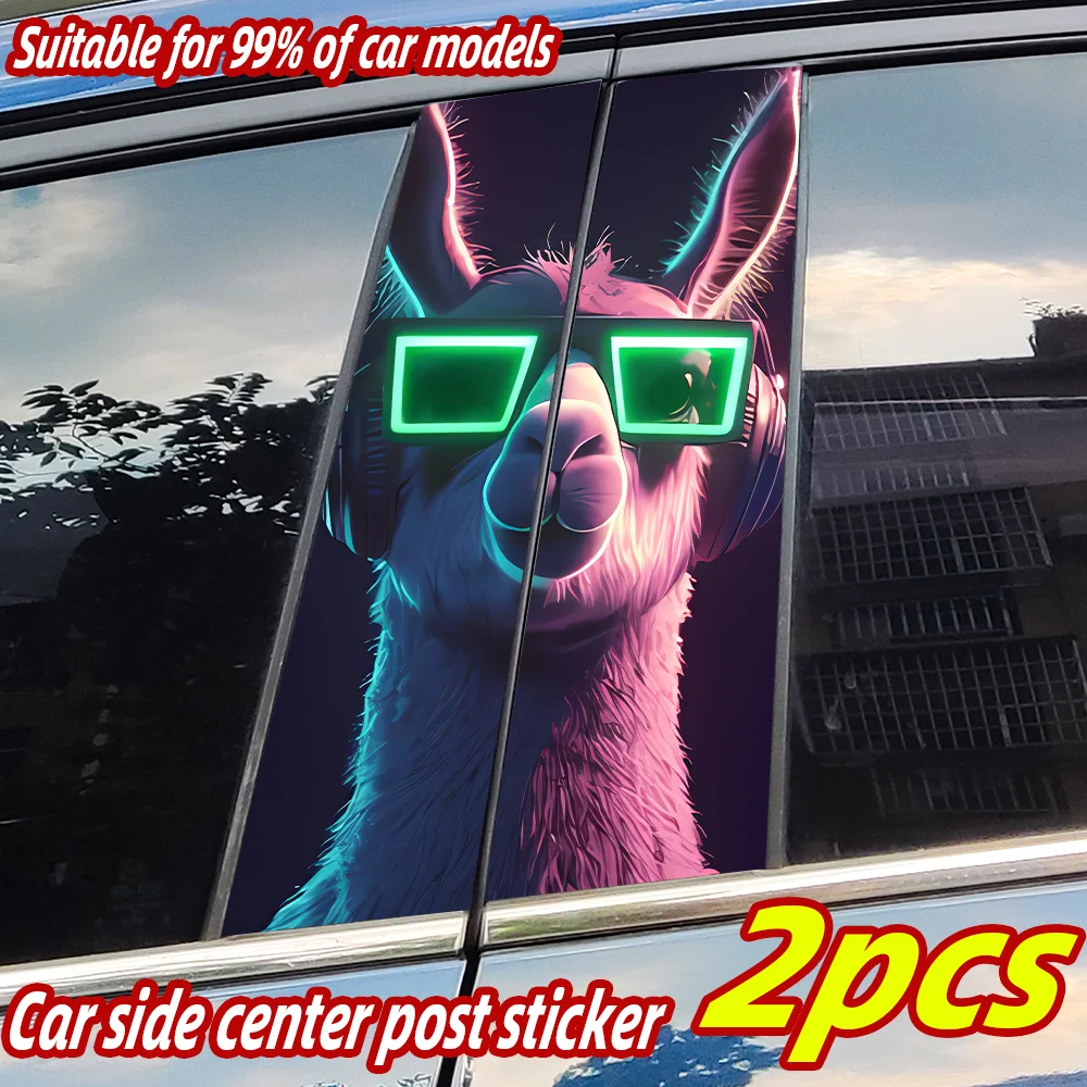 

llama Car Stickers Animals Auto B Pillar Waterproof Decoration Cover Scratches Car Doors Pillar Sunscreen Decals Accessories
