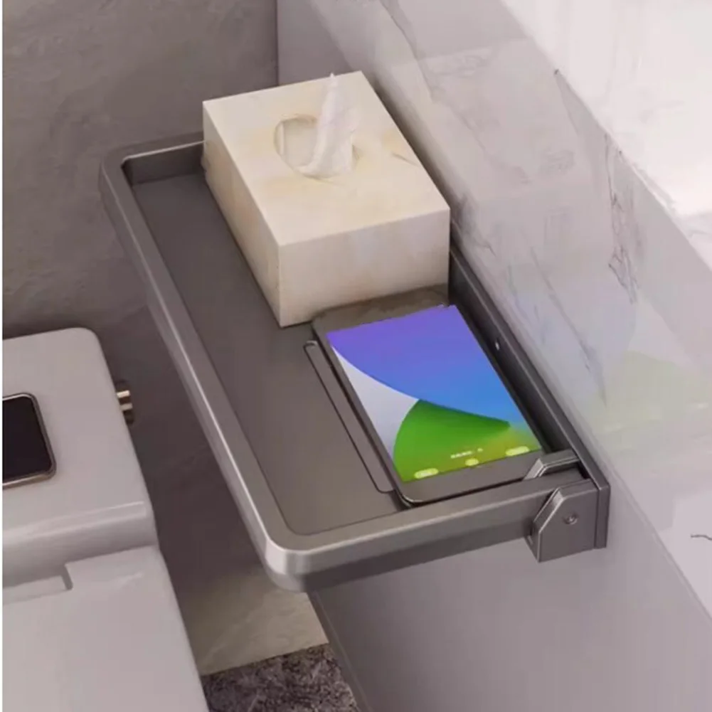 

Алюминиевая полка для хранения Складная полка для ванной комнаты Организация ванной комнаты Опция гигиенического хранения Компактный дизайн Универсальное использование