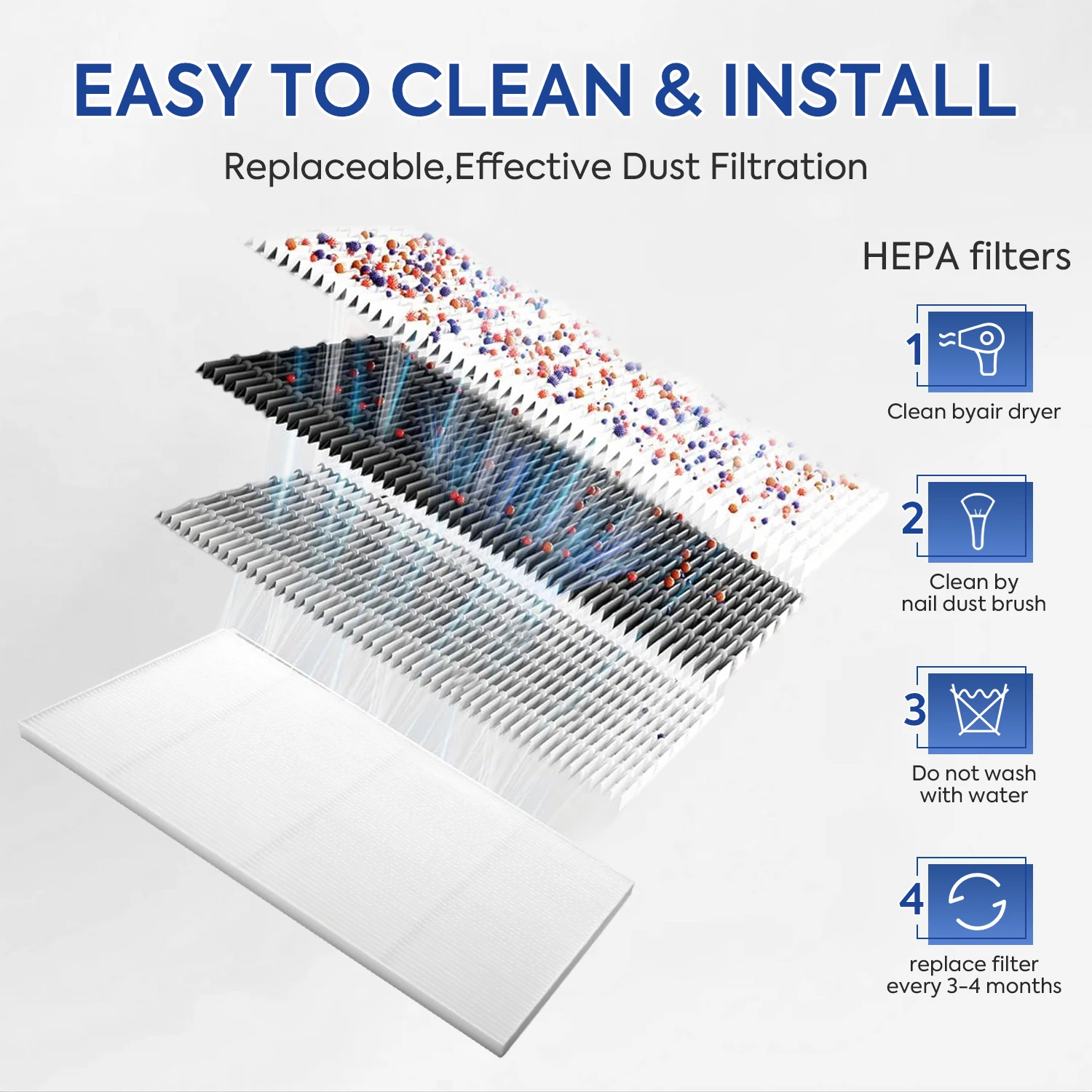520Pa 강력한 흡입력, HEPA 필터, 10단계 조절 및 2600mAh 충전식 배터리를 갖춘 전문가용 네일 먼지 수집기