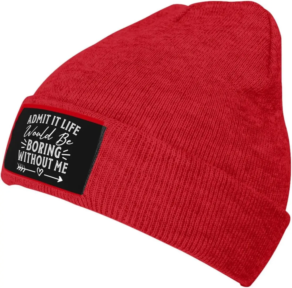 Admit It Life Would Be Boring Without Me Beanie for Men Women Black Winter Hat Warm Knit Cuffed Beanies