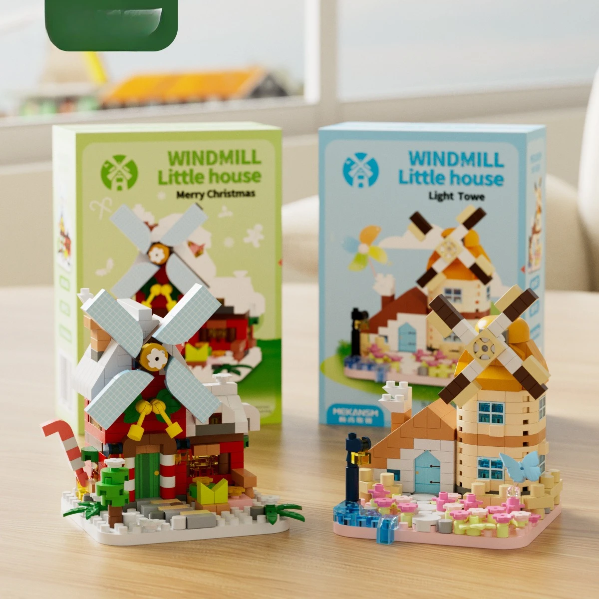 

New Compatible with Windmill House Building Street View Cherry Tree Forest House Decoration Puzzle Is Not A Finished Productt