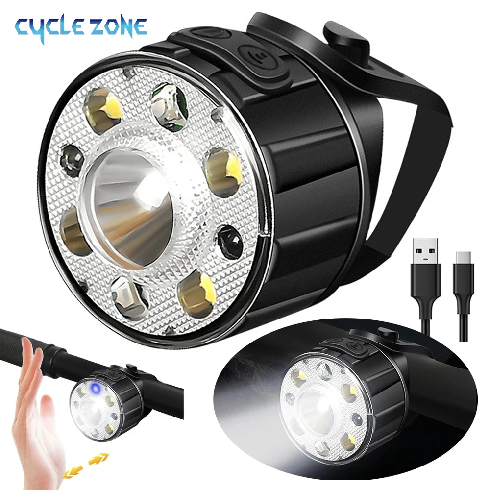 

Smart Bicycle Light LED Sensor Light Rechargeable Bike Headlight MTB Bicycle Lamp Outdoor Night Riding Safety Cycling Light