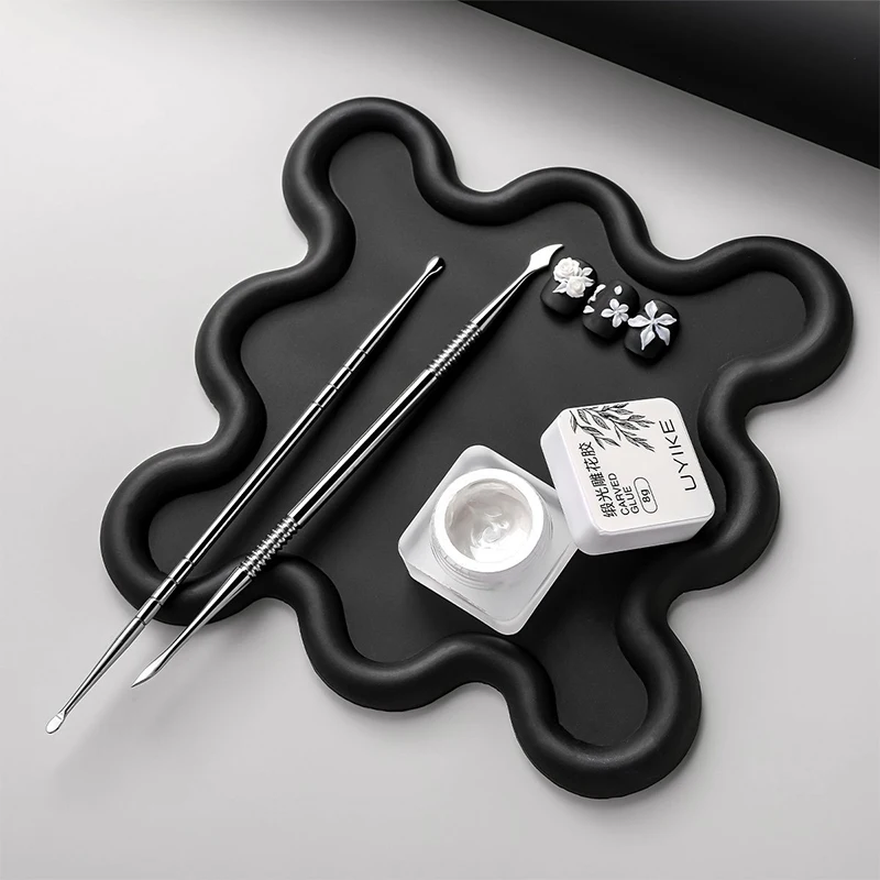 برأسين فرشاة الأظافر تمديد الغراء إزالة عصا هلام إزالة ملعقة الفولاذ المقاوم للصدأ طلاء الأظافر غمس أداة إزالة الصواميل #6