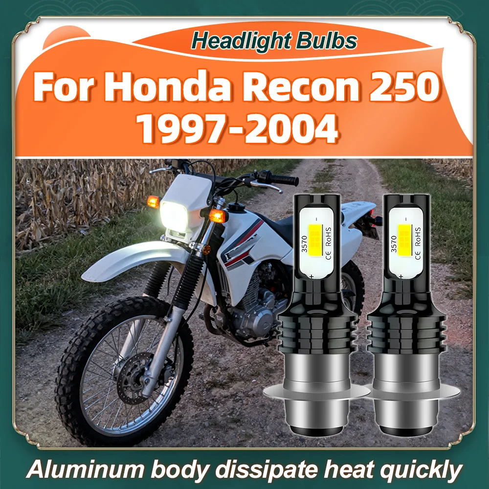 

2 шт. для Honda Recon 250 1997-2004 H6 светодиодные лампы для фар 6000K белый 18000LM 360 градусов освещение 45 Вт светодиодные лампы