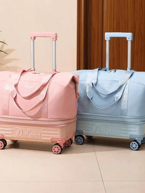 universal-wheel-business-travel-yoga-soft-luggage-bag-with-pull-rod-fashionable-trendy-backpack-style-foldable-polyester