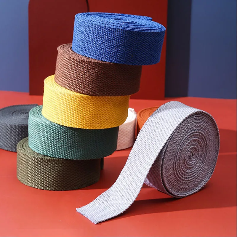 New 10 Yards 25 / 30mm Width Canvas Ribbon Polyester Cotton Webbing Strap Sewing Bag Belt Accessories Outdoor Backpack Bag Parts