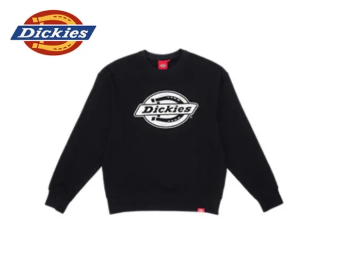 Dickies Classic Logo Crewneck Sweatshirt Relaxed Fit Cotton Blend Casual Top