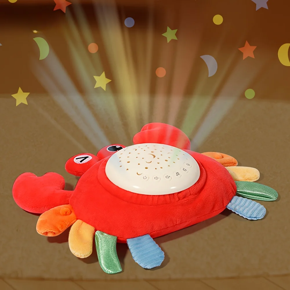 

Star Crab Plush Toy with Projection, Easy To Clean, with Mirror, Can Be Hung, Suitable for Infants and Toddlers 0-3 Years Old