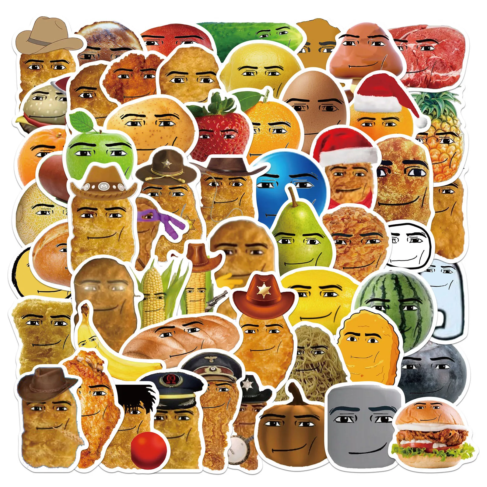 

58PCS Chicken Nugget Meme Stickers Graffiti Stickers DIY Diary Phone Case Handmade Scrapbook Aesthetic Stickers