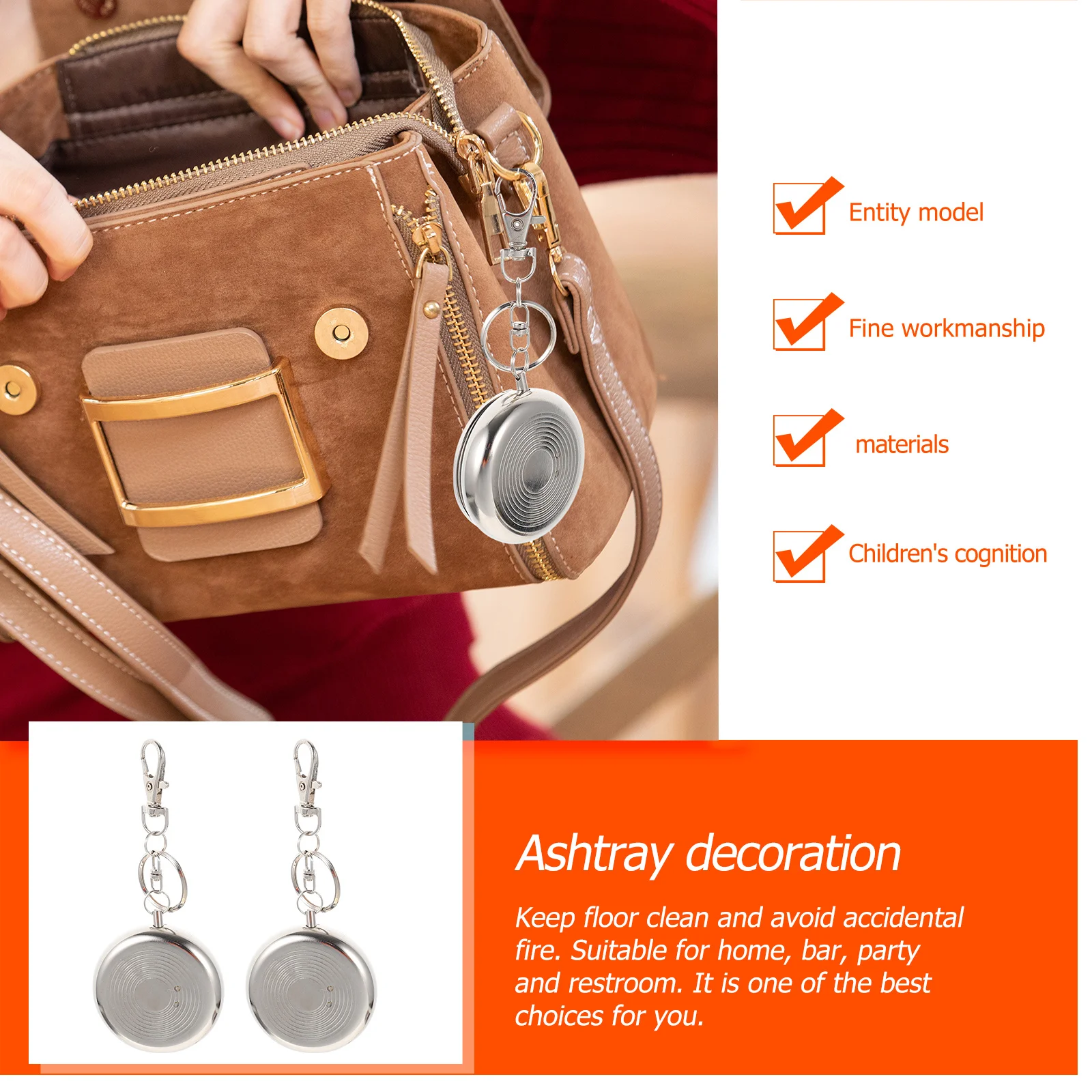 

2pcs Portable Metal Ashtray Iron Travel Ash Case For Outdoor Smoking Cigarette Container Compact Ash Holder Office