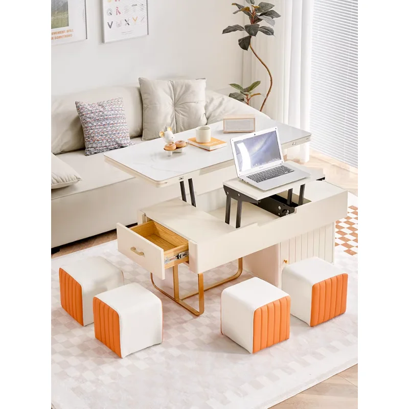 

Lifting Cream Style Coffee Table Dual-Use Two-in-One Household Multi-Functional Folding